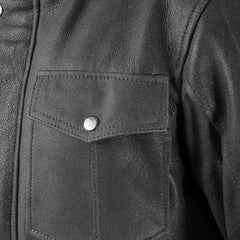 Authentic Black Multi-Pocket Leather Jacket