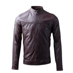 Burgundy Leather Stylish Jacket