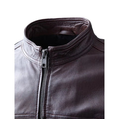 Burgundy Leather Stylish Jacket