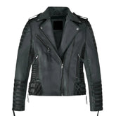 Charlotte Burnt Charcoal Leather Jacket