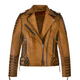 Charlotte Burnt Mustard Leather Jacket