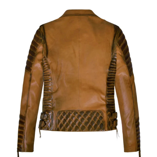Charlotte Burnt Mustard Leather Jacket
