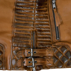 Charlotte Burnt Mustard Leather Jacket