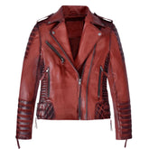 Charlotte Burnt Red Leather Jacket