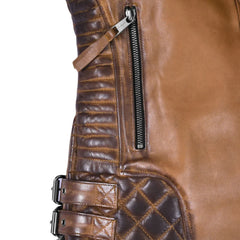 Charlotte Burnt Tan Leather Jacket
