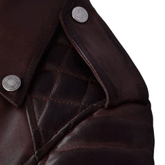 Charlotte Burnt Wine Leather Jacket