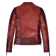 Charlotte Burnt Red Leather Jacket