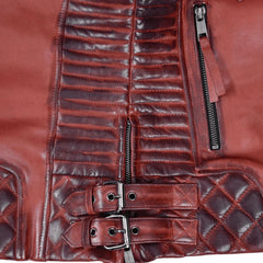 Charlotte Burnt Red Leather Jacket
