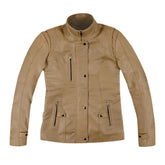 Classic Beige Slim Fit Leather Jacket
