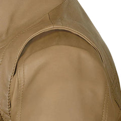 Classic Beige Slim Fit Leather Jacket