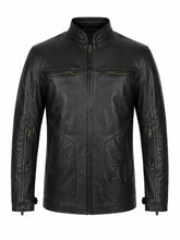 Classic Black Leather Jacket for Men Front