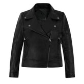 Classic Black Real Leather Jacket for Women
