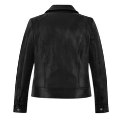 Classic Black Real Leather Jacket for Women