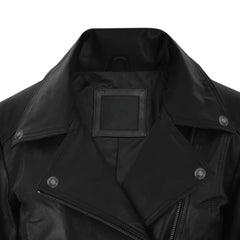 Classic Black Real Leather Jacket for Women