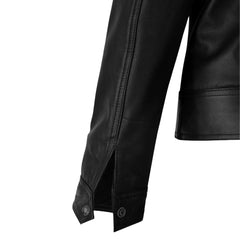 Classic Black Real Leather Jacket for Women