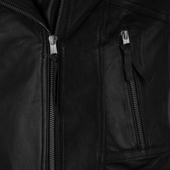 Classic Black Real Leather Jacket for Women