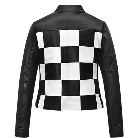 Classic Black Slim Fit Leather Jacket for Women