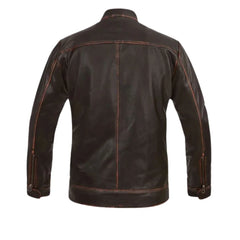 Classic Dark Brown Leather Jacket for Men