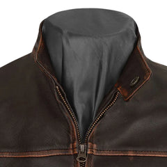 Classic Dark Brown Leather Jacket for Men