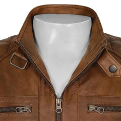 Classic Tan Leather Jacket for Men