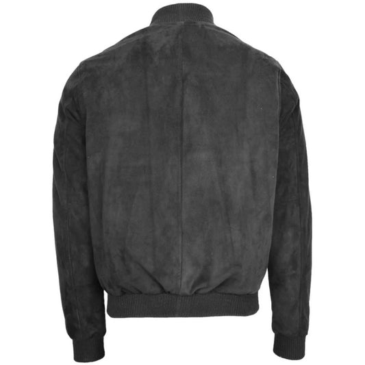 Men Black Suede MA 1 Bomber Jacket