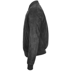 Men Black Suede MA 1 Bomber Jacket