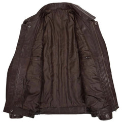 Men Bomber Brown Nappa Leather Jacket
