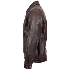 Men Bomber Brown Nappa Leather Jacket