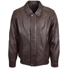 Men Bomber Brown Nappa Leather Jacket