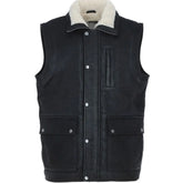 Men's Black Handmade Leather Vest