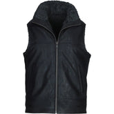 Men's Black Shearling Leather Vest
