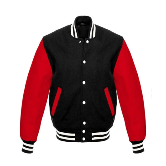 Men Black and Red Varsity Jacket
