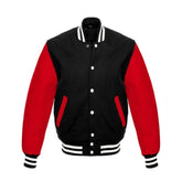 Men Black and Red Varsity Jacket