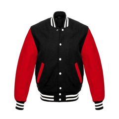 Men Black and Red Varsity Jacket