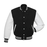 Men Black and White Varsity Jacket