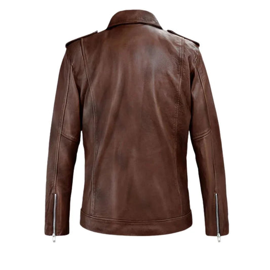 Men Brown Classic Leather Jacket
