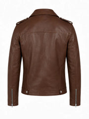 Men Brown Classic Leather Jacket