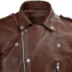 Men Brown Classic Leather Jacket