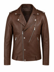 Men Brown Classic Leather Jacket