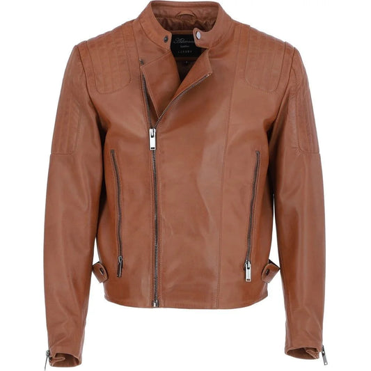Men Brown Vegetable Leather Jacket