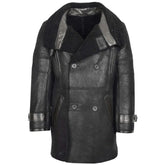 Men Bryan Black Shearling Leather Full Length Coat