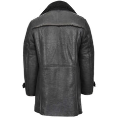 Men Bryan Black Shearling Leather Full Length Coat