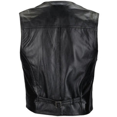Men Classic Ashwood Black Leather Vest