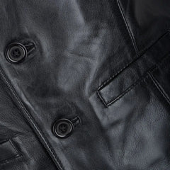Men Classic Ashwood Black Leather Vest