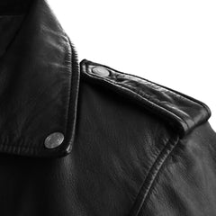 Men Classic Black Leather Jacket