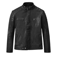 Men Classic Black Quilted Leather Jacket