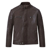 Men Classic Dark Brown Quilted Leather Jacket