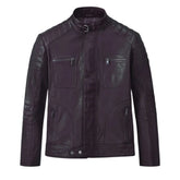 Men Classic Purple Quilted Leather Jacket