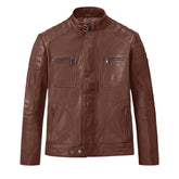 Men Classic Tan Quilted Leather Jacket