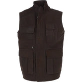 Men Handmade Brown Leather Eight Pocket Vest